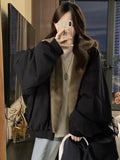 Designing A Winter Coat With A Velvet Pie To Overcome The 2025 New Mountain Carved Cotton Suit Female Retro Double-Sided Cotton Clothes