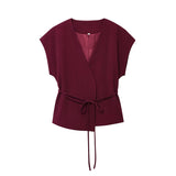 2025 Spring And Summer New Women's Fashion Temperament Casual Sleeveless Double Vest Folding Pants 8056586