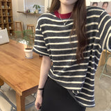 2025 Striped Color Grinding Loose Inside The Bottom Shirt Women's Autumn And Winter Korean Design Feeling Long-Sleeved T-Shirt Top