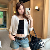Light People Gao Zhi Repair Button Neck Knitted Shirt Women's 2026 Summer New Unique Beautiful Open Shirt Top