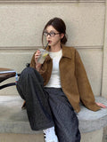 Vintage Velvet Jacket Women's Spring And Autumn 2025 New High-End Small-Sense Small-Collar Loose Casual Jacket Top