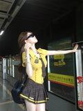 Sweet Summer Academy Style New Niche Design Short-Sleeved Shirt Plaid Half Dress Two-Piece