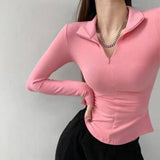 2025 Ants Waist Babes Arc To Repair Thai V-Neck With T-Shirted Female Dopamine In Autumn