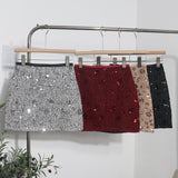 2025 New Scaro Squint Red Skirt High Waist Thin A Word Backbage Anti-Walking Short Skirt 8286