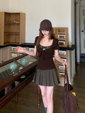 Spice Girl Style With Short-Sleeved Open-Sleeve Shawl Sling Vest Two Sets Of Women's Summer New Fashion Wear Top Tide