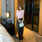 High-Level Korean Chic Chic Chic Collar Five-Sleeved T-Shirt For Women's Summer 2026 New Design Top