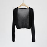Sunscreen Knitted Cardigan Women's Thin Coat Ice Shawl Shawl Air-Conditioning Shirt Summer With Sling Skirt