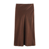 2025 Autumn New Women's Fashion Silk Silk Texture Feel Flute Multi-Colored Skirt 8338537