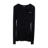2026 Spring And Summer Design Sense Bottom Long Sleeves Thin Sexy Perspective Hot Girl T-Shirt Blouse New Explosion