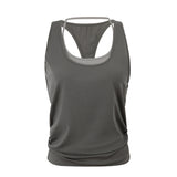 Lyselle Tiansi Hanging Neck Fake Two Sleeveless Sling Sling Vest Women's Summer New Design Feel Top