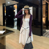 French Design Lotus Leaf Side Long Sleeve T-Shirt 2026 Summer New Unique Thin Top