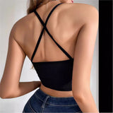 2026 Summer Short Vest Sexy Net Slamper Hollow Cross-Dressed Knitting Slings