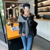 Loose Lazy Wind With V-Neck Long-Sleeved Wool Knitted Shirt Women Autumn Commute New Beautiful Top
