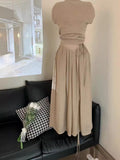 Cotton-Sle Leg Skirts 2025 Summer New High-Waisted Loose-Fitting Casual Pants Skirts With Thin Hanging Linen Skirts