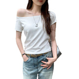 Unique To The Word Shoulder Collarbone Repair Short-Sleeved T-Shirt Girl 2025 Summer New Super-Looking Hottie Top