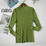 Half-High Collared Bottomed Women 2026 Autumn And Winter New Thin Cloth Cloth With Tight Sweater Slim Thin Knitting Top