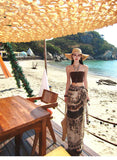 Island Lazy Holiday Suit Female Hottie Short Breast Vest Irregular Print Half-Body Dress Two-Set