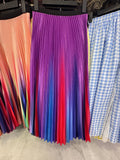 2025 New High-Rise 100-Fold Skirt Half-Dress Woman Pendant Tight Waist Thin High-Grade Elegant Solid Color Dress