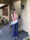 New Niche T-Shirt Tidly Sleeveless Top Design Sense Of Irregular Splicing Slings Vest Women's Clothing Early Spring