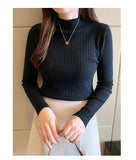 Half-High Collar Bottomed Shirt Women With Thin 2026 Spring And Autumn New Long-Sleeved Knitted Shirt Top