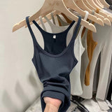 Slinged Waistcoat Girl Slime Skinning Skin Summer New Hottie Wearing Beautiful Back Sleeveless Top