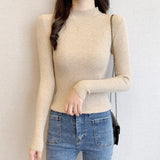 Half-High Collared Bottomed Women 2026 Autumn And Winter New Thin Cloth Cloth With Tight Sweater Slim Thin Knitting Top
