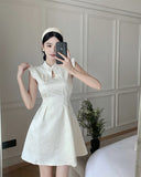 New Chinese Improved Cheongsam Young Young Man With Waist Temperament High-End Feel Fancy Flying Sleeve Dress Summer