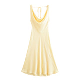 2025 Spring And Summer New Female Fashion Temperament Sexy Silk Silk Shading Long Dress 2590987
