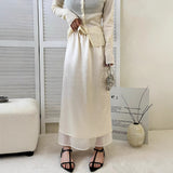 Acet Skirt 2026 New Summer Korean Temperament Wave Half Dress Female High Waist Thin A-Shaped Skirt