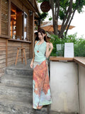 Island Vacation Relaxation Temperament Suit Female Tie Hanging Neck Sling Yunnan Dali Tourism Photo Skirt