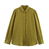 Spring 2025 New Set Women's Long-Sleeved Shirt Top Broad Leg Trousers Loose Design Sense 4786090