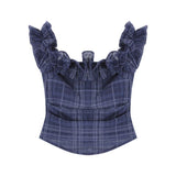 French One-Word Collar Slanted Short-Sleeved T-Shirt For Women's Summer Design Sense Of The Lotus Leaf Side Short-Carved Shoulder Coat