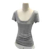 Lyselle Tiansi Slimy Big U-Neck Slim Short-Sleeved T-Shirt For Women's Summer New Long-Term Top