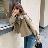 Short Windwear Girl Small Man 2025 Spring And Autumn New Lady Korean Version Loose Thin Outer Wear A Hundred Coat