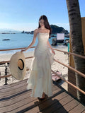 Small Luxury Sling Dress Woman 2025 New Seaside Vacation Lotus Side Temperament High-End Fishtail Dress