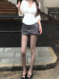 2026 New Trendy Pure Color Hottie Skirt Autumn Slim Slimming Pure Wind Bag Hip Half-Body Skirt
