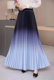 Advanced Color Gradient Dress Dress Woman 2025 Early Spring New Long Dress High Waist Lengthened Version Of The 100-Folded Skirt