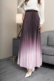 Advanced Color Gradient Dress Dress Woman 2025 Early Spring New Long Dress High Waist Lengthened Version Of The 100-Folded Skirt
