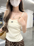 Miu Lace Design Bow Sling Sling Vest 2026 New Pure Desire To Be Skinny Can Wear Coat