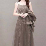 2025 New Spring And Autumn Atmosphere Mid-Year Mother Early Autumn Small Aroma Style Two-Set Dress Long-Sleeved Temperament Code