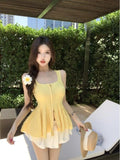 Double Zipper White Square Collar Knitted Sling Vest For The Summer To Close The Waist Without Sleeves To Wear A Short Blouse