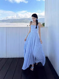 Design Sense Of Summer Waves Blue Atmosphere Feel The Holiday Wind And Back To The Waist Of The Thin Skirt Hanging Beach Skirt