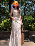 White Lace Sling Dress Women's Summer 2026 New French Temperament High-End Feel-A-Suited Ass Long Dress