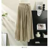 Cotton-Sle Leg Skirts 2025 Summer New High-Waisted Loose-Fitting Casual Pants Skirts With Thin Hanging Linen Skirts