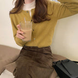 2026 Spring And Autumn New Round-Necked Purple Short Knitted Small Cardigan Loose Outer Sweater Coat For Women