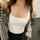 Solid Color Square Collar Small Sling Vest Women In The Summer New Repair Outside Wearing Sleeveless Tops Short Hottie Beauty Back