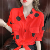 2026 New Blouse Shirt Age Reduction French Gentle Loose Half-Sleeved Blouse Short-Sleeved Shirt With Female Summer