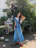 French Floral Dress Women's Summer Yunnan Tourism Wearing Women's Unique Beautiful Waist-Waive Holiday Dress