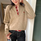 Great-Looking Inside Sweater Loose Long-Sleeved Knitted Bottom Shirt Women Autumn And Winter Light People Know The Old Money Style To Wear On The Top
