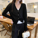 Wool V Collar Fruit Green Thin Skirt With Knitted Shirt Coat Women's Early Autumn 2025 New Long-Sleeved Top